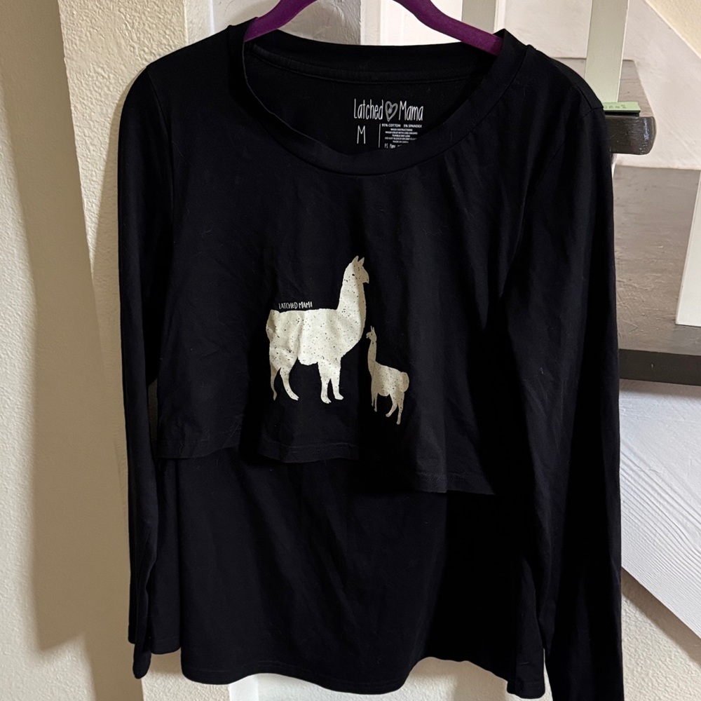 Latched Mama long sleeve with Llama Print and nursing access